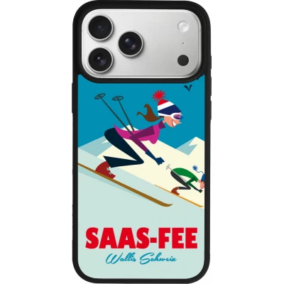 Coque iPhone 18 Pro Max / 17 Pro Max - Silicone rigide noir Saas-Fee Ski Downhill