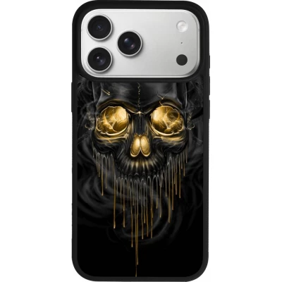 iPhone 17 Pro Max Case Hülle - Silikon schwarz Skull 02