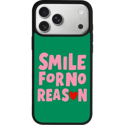 iPhone 17 Pro Max Case Hülle - Silikon schwarz Smile for no reason 2026