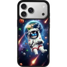 Coque iPhone 17 Pro Max - Silicone rigide noir VR SpaceCat Odyssey
