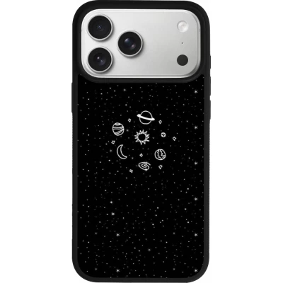 Coque iPhone 17 Pro Max - Silicone rigide noir Space Doodle