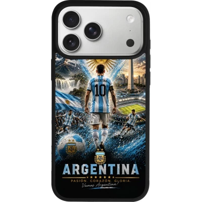 iPhone 17 Pro Max Case Hülle - Silikon schwarz Fussball Argentinien splash 2026