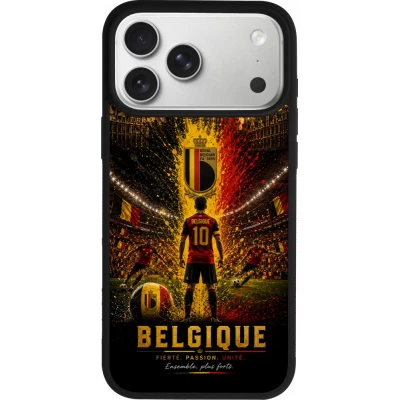 iPhone 17 Pro Max Case Hülle - Silikon schwarz Fussball Belgien splash 2026