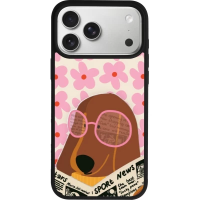 iPhone 17 Pro Max Case Hülle - Silikon schwarz Dog with newspaper Spring 2026