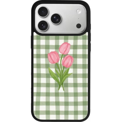 iPhone 17 Pro Max Case Hülle - Silikon schwarz Green vichy tulips Spring 2026