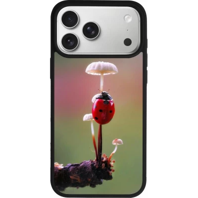 iPhone 17 Pro Max Case Hülle - Silikon schwarz Ladybird on a mushroom Spring 2026