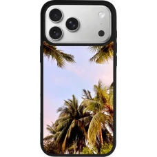 Coque iPhone 17 Pro Max - Silicone rigide noir Summer 2023 palm tree vibe