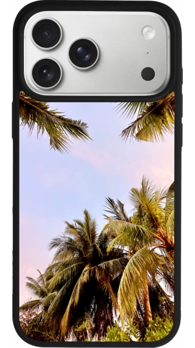 iPhone 17 Pro Max Case Hülle - Silikon schwarz Summer 2023 palm tree vibe