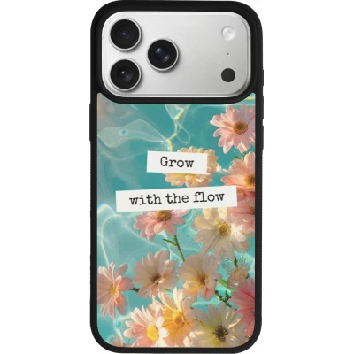 Coque iPhone 17 Pro Max - Silicone rigide noir Summer 2025 Grow with the flow