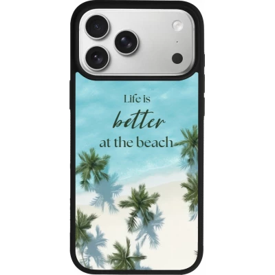iPhone 17 Pro Max Case Hülle - Silikon schwarz Summer 2025 Life is better at the beach