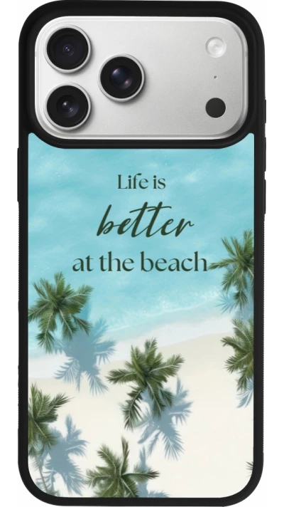 iPhone 17 Pro Max Case Hülle - Silikon schwarz Summer 2025 Life is better at the beach