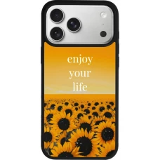 Coque iPhone 17 Pro Max - Silicone rigide noir Summer 2026 Enjoy your life