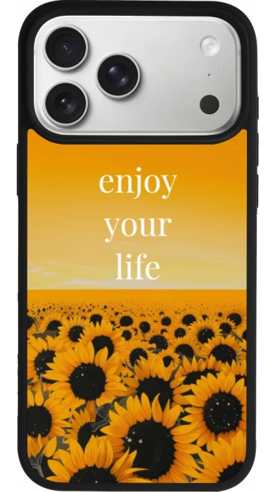 iPhone 17 Pro Max Case Hülle - Silikon schwarz Summer 2026 Enjoy your life