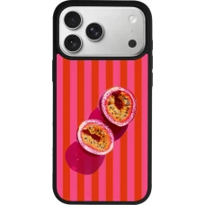 Coque iPhone 17 Pro Max - Silicone rigide noir Passion fruit Summer 2026