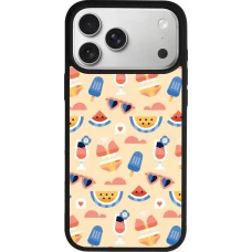 Coque iPhone 17 Pro Max - Silicone rigide noir Pattern Summer 2026