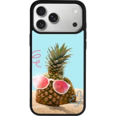iPhone 17 Pro Max Case Hülle - Silikon schwarz Pineapple with glasses Summer 2026