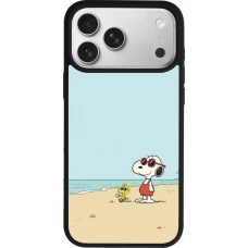 iPhone 17 Pro Max Case Hülle - Silikon schwarz Snoopy on the beach Summer 2026