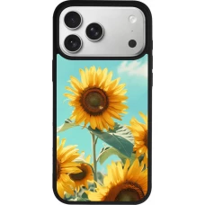 Coque iPhone 17 Pro Max - Silicone rigide noir Sunflowers Summer 2026