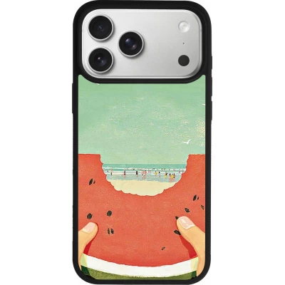 iPhone 17 Pro Max Case Hülle - Silikon schwarz Views through a watermelon Summer 2026