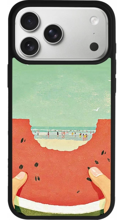Coque iPhone 17 Pro Max - Silicone rigide noir Views through a watermelon Summer 2026