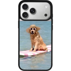 iPhone 17 Pro Max Case Hülle - Silikon schwarz Summer Dog on Paddle