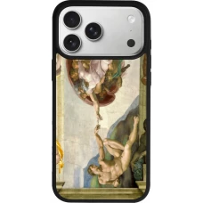 iPhone 17 Pro Max Case Hülle - Silikon schwarz Kunstbild - Die Erschaffung Adams - Michelangelo