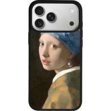 iPhone 17 Pro Max Case Hülle - Silikon schwarz Kunstbild - Das Mädchen mit dem Perlenohrring - Jan Vermeer