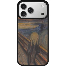 Coque iPhone 18 Pro Max / 17 Pro Max - Silicone rigide noir Tableau art - Le Cri - Edvard Munch
