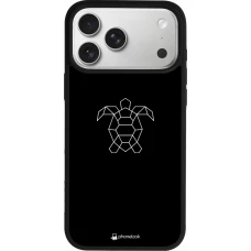 Coque iPhone 18 Pro Max / 17 Pro Max - Silicone rigide noir Turtles lines on black