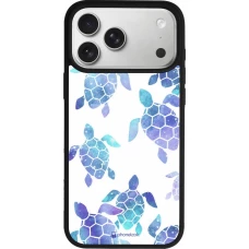 Coque iPhone 18 Pro Max / 17 Pro Max - Silicone rigide noir Turtles pattern watercolor