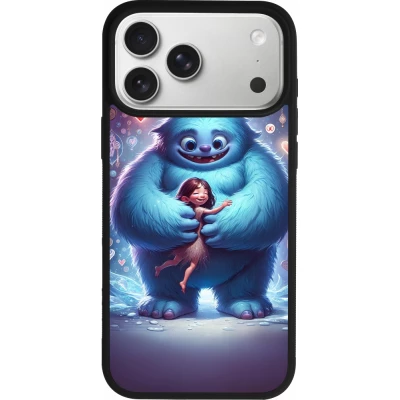 Coque iPhone 18 Pro Max / 17 Pro Max - Silicone rigide noir Valentine 2024 Fluffy Love