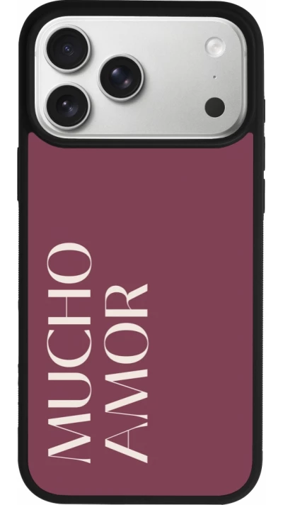 iPhone 17 Pro Max Case Hülle - Silikon schwarz Valentine 2024 mucho amor rosado