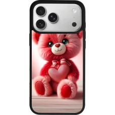 iPhone 17 Pro Max Case Hülle - Silikon schwarz Valentin 2024 Rosaroter Teddybär