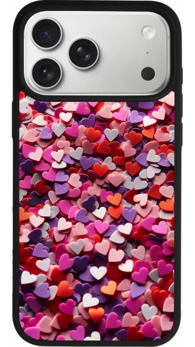 iPhone 17 Pro Max Case Hülle - Silikon schwarz Valentin 2025 Konfetti
