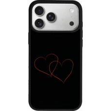 Coque iPhone 18 Pro Max / 17 Pro Max - Silicone rigide noir Valentine 2023 attached heart