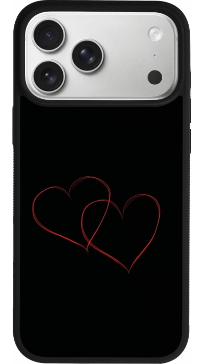 iPhone 17 Pro Max Case Hülle - Silikon schwarz Valentine 2023 attached heart
