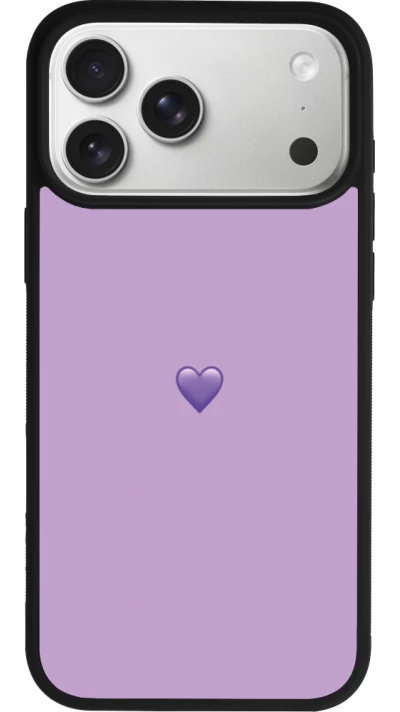iPhone 17 Pro Max Case Hülle - Silikon schwarz Valentine 2023 purpule single heart