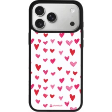 iPhone 17 Pro Max Case Hülle - Silikon schwarz Valentine 2022 Many pink hearts