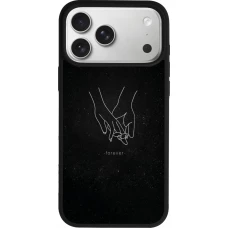 Coque iPhone 17 Pro Max - Silicone rigide noir Valentine 2023 hands forever