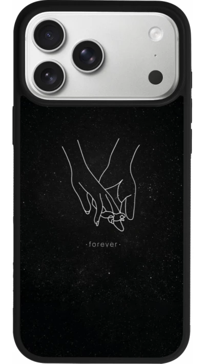 iPhone 17 Pro Max Case Hülle - Silikon schwarz Valentine 2023 hands forever