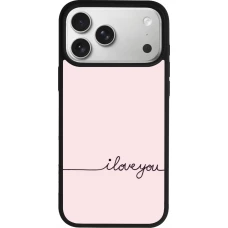 Coque iPhone 18 Pro Max / 17 Pro Max - Silicone rigide noir Valentine 2023 i love you writing