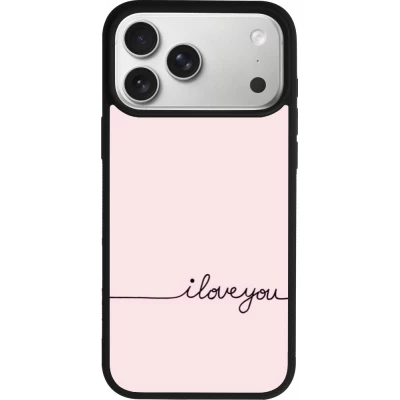 iPhone 17 Pro Max Case Hülle - Silikon schwarz Valentine 2023 i love you writing