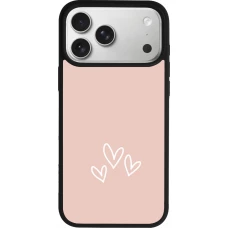 Coque iPhone 17 Pro Max - Silicone rigide noir Valentine 2023 three minimalist hearts