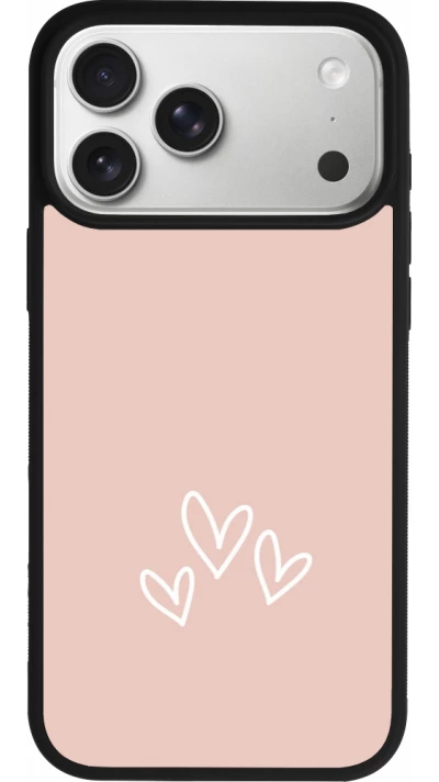 iPhone 17 Pro Max Case Hülle - Silikon schwarz Valentine 2023 three minimalist hearts