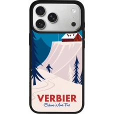 Coque iPhone 17 Pro Max - Silicone rigide noir Verbier Cabane Mont-Fort