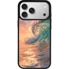 Coque iPhone 17 Pro Max - Silicone rigide noir Wave Sunset