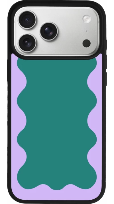 iPhone 17 Pro Max Case Hülle - Silikon schwarz Wavy Rectangle Green Purple