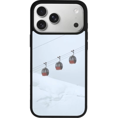 Coque iPhone 18 Pro Max / 17 Pro Max - Silicone rigide noir Winter 22 ski lift