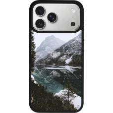 Coque iPhone 17 Pro Max - Silicone rigide noir Winter 22 snowy mountain and lake