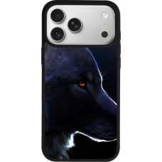 Coque iPhone 17 Pro Max - Silicone rigide noir Wolf Shape